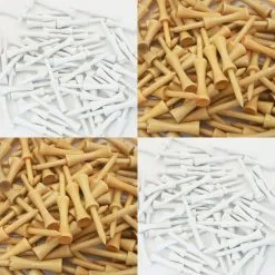 Zero Friction Golf Wood Step Tees - Natural & White